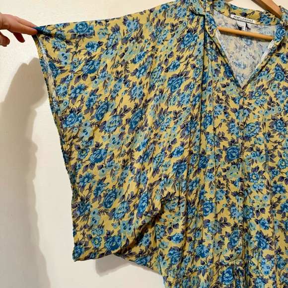 Novella Royale Romper Blue Rose Luna Floral Pattern Wide Sleeve Boho Small - Picture 4 of 7